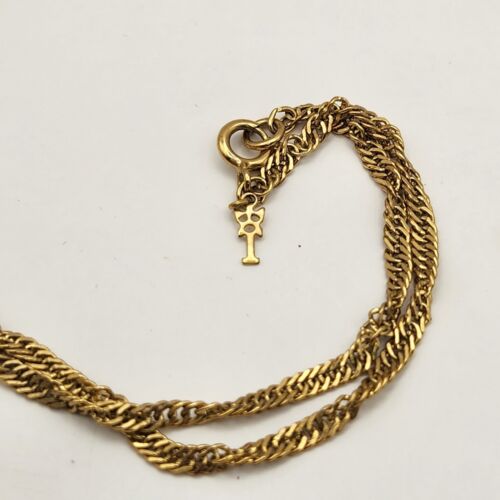 VTG Trifari 10k Necklace Gold Plate Singapore Twisted Rope Chain Necklace 56" - Picture 3 of 4