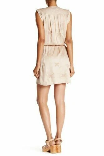 Zadig & Voltaire Rafi Brod Dress Embroidered Sleeveless Button Cream Tunic XS - Image 2 of 2