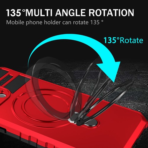 Hybrid Rüstung Hülle mit MagSafe Ring Ständer für iPhone 15 Pro Max - rot - Bild 6 von 12