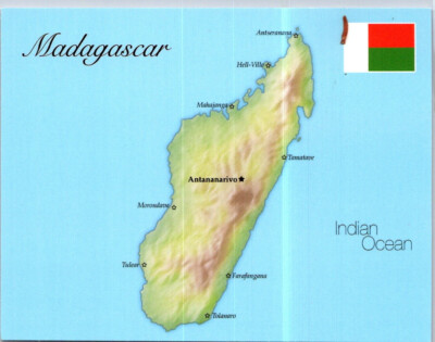 (1050) 8-6-2025 - PICS postcard - Map - Madagascar Island