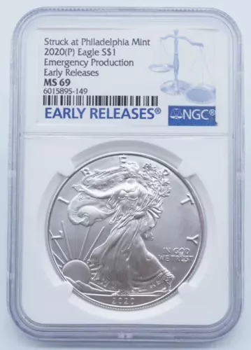 2020-P American Silver Eagle Emergency Production ER NGC MS 69 -  C1451