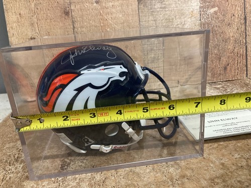 JOHN ELWAY AUTOGRAPHED BRONCOS SIGNED RIDDELL MINI FOOTBALL HELMET + COA + CASE - 第 9/11 張圖片