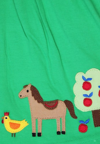 Toby Tiger Bio-Baumwoll Kinder Jersey Kleid langarm mit Bauernhof-Applikation - Bild 2 von 21