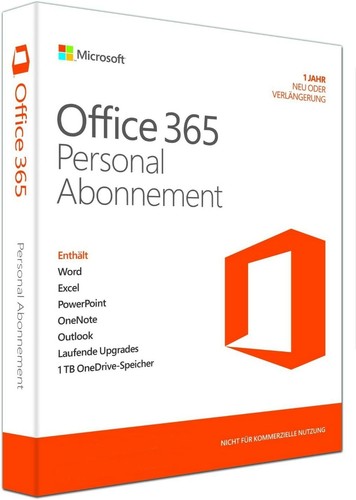 Microsoft Office 365 Personnel 5 appareils 1 utilisateur 1 an abonnement Office 365 Single DE - Photo 1/4