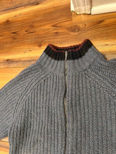 Van Heusen Cardigan Sweater Gray Blue Women's M Aspen Nordic Ski Wool Blend - Picture 2 of 9
