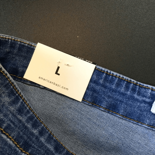 American Bazi Damen blau Medium Wash Denim Minirock Größe Large neu mit Etikett - Bild 7 von 10
