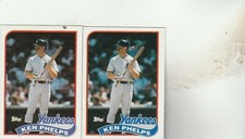 FREE SHIPPING-MINT-1989 Topps #741 Ken Phelps New York Yankees PLUS BONUS CARDS