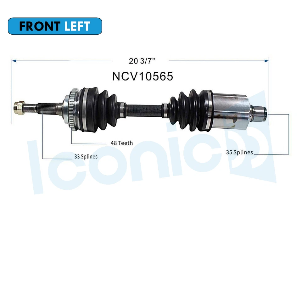 Conjunto de eje CV delantero izquierdo para 94-96 Chevy Beretta Corsica 94-98 Buick Skylark Foto 2 de 4