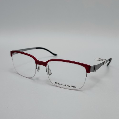 Mercedes-Benz Style Eyeglasses Frames Only M 2051 B 52 17 140 Maroon Half Frame - 第 1/13 張圖片