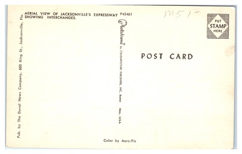 Postal de Jacksonville Florida's Expressway con intercambios c1960 - Imagen 2 de 2