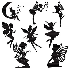 8 PCS Buttrflies Fairy Girls Dies for Card Making Dancing Lovely Star Girls M...
