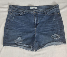 Levi's Strauss Mid-Rise Shorts-Dark Denim Women's Sz 22-W36" Distressed Spring