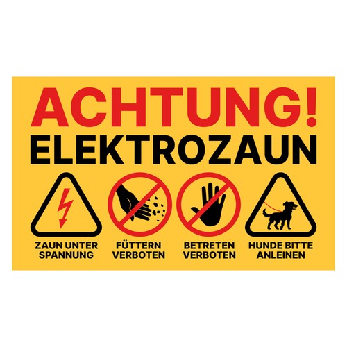 Weidezaun Schild Warnschild Elektrozaun Füttern verboten 20x12cm mit Kabelbinder - Picture 2 of 32