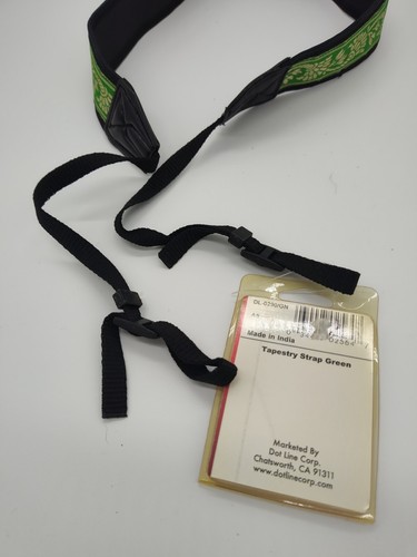 DLC Camera Shoulder Strap 1.5 inch Wide Green Tapestry - Made in India - Picture 4 of 8
