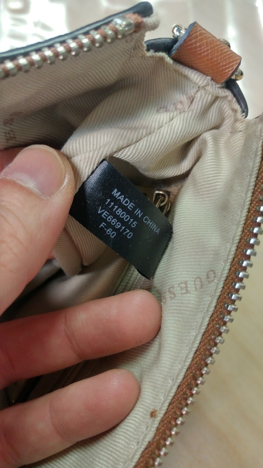 Guess Crossbody Purse Brown with Metal Chain- Wor… - image 6