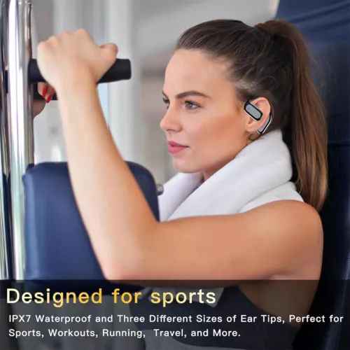 Open-Ear Bluetooth 5.4 Headphones Wireless Earbuds Sport Headset Touch Screen - Picture 15 of 23