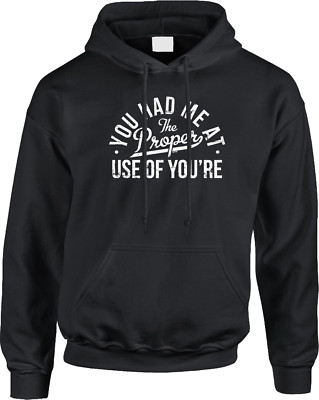 You Had Me At The Proper Use of Youre Funny Grammar Humor Joke Mens Hoodie