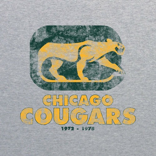 WHA Chicago Cougars UGP Classics Basic Cotton T-Shirt - Sport Grey - Picture 2 of 7