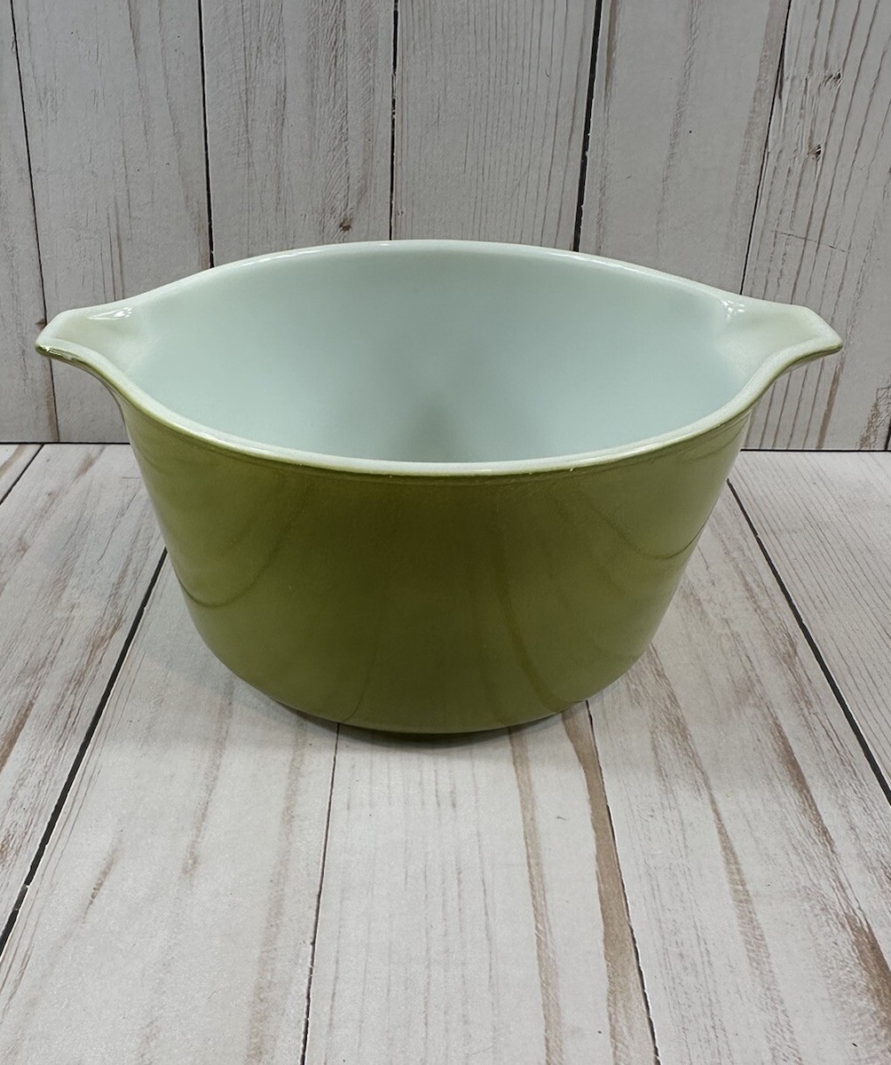 Pyrex 473 casserole Verde Green Cinderella round mixing Bowl