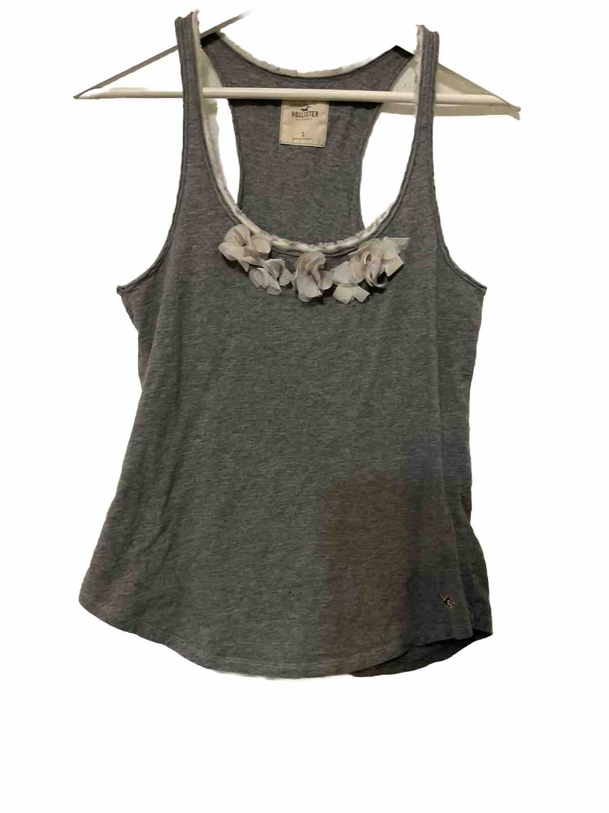 Hollister Gray Flower tank tops S | eBay