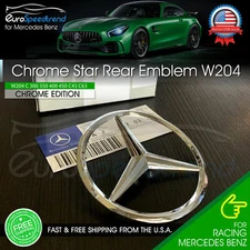 W204 Chrome Star Trunk Emblem for Rear Lid Logo Badge C Class Mercedes AMG OE