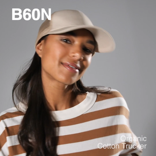 Beechfield Cap Organic Cotton Trucker Hat Sun 6 Panel Mesh Adjustable - Video 1 of 1