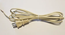 8' IVORY LAMP CORD WITH POLARIZED PLUG 18/2 SPT-1 LAMP PART NEW 30265J