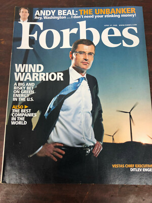 Vintage Forbes April 2009 Magazine - Wind Warrior - Ditlev Engel