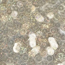 6mm Flat Sequins Crystal Hologram Glitter Sparkle Medium Hole Made in USA