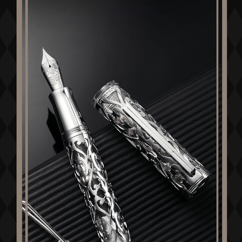 Hongdian D1 Resin Skeleton Piston Fountain Pen 0.5mm F Nib Hollow Writing Pengs - Picture 7 of 10