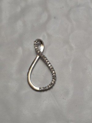 10K Weißgold Diamant Infinity Anhänger 1 Gramm gebrauchter Zustand wunderschön #7