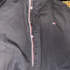 Tommy Hilfiger Black Button up Tag says L Fits Like medium 