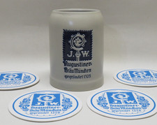 Augustiner Br&auml;u M&uuml;nchen Steinkrug 0,5L Krug Bierkrug + 4x Bierdeckel