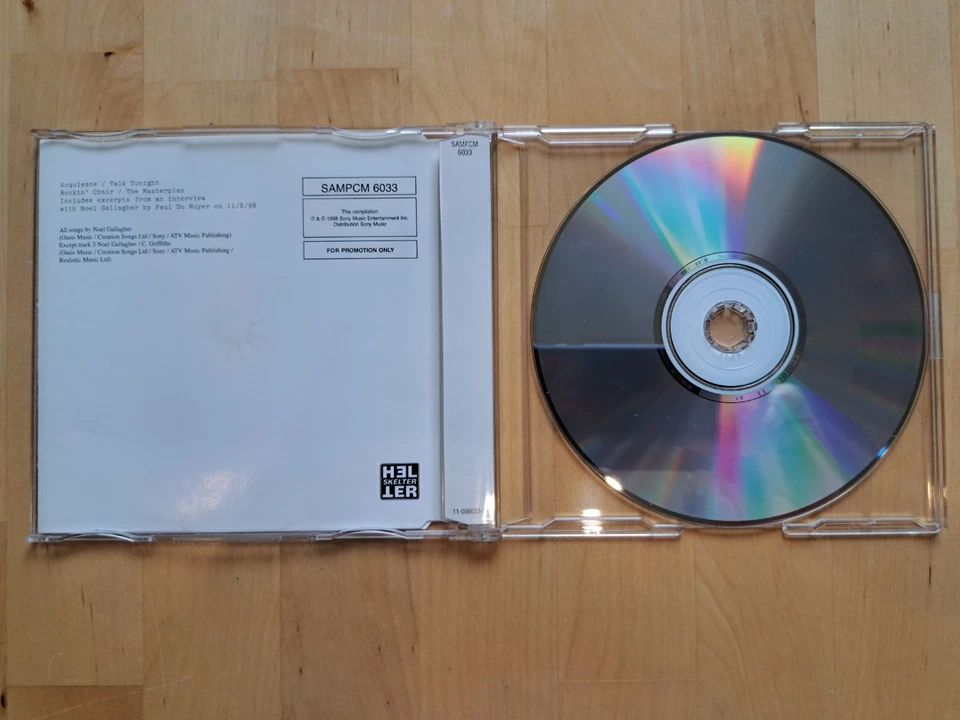 Oasis Acquiesce Rare 4 Track Promo CD 1998 SONY SAMPCM 6033 - Bild 3 von 3