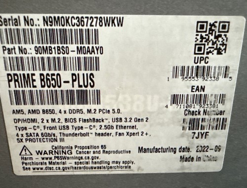 ASUS Prime B650-PLUS AMD B650 AM5 Ryzen™ Desktop 9000 8000 7000 ATX Motherboard - Photo 2/4