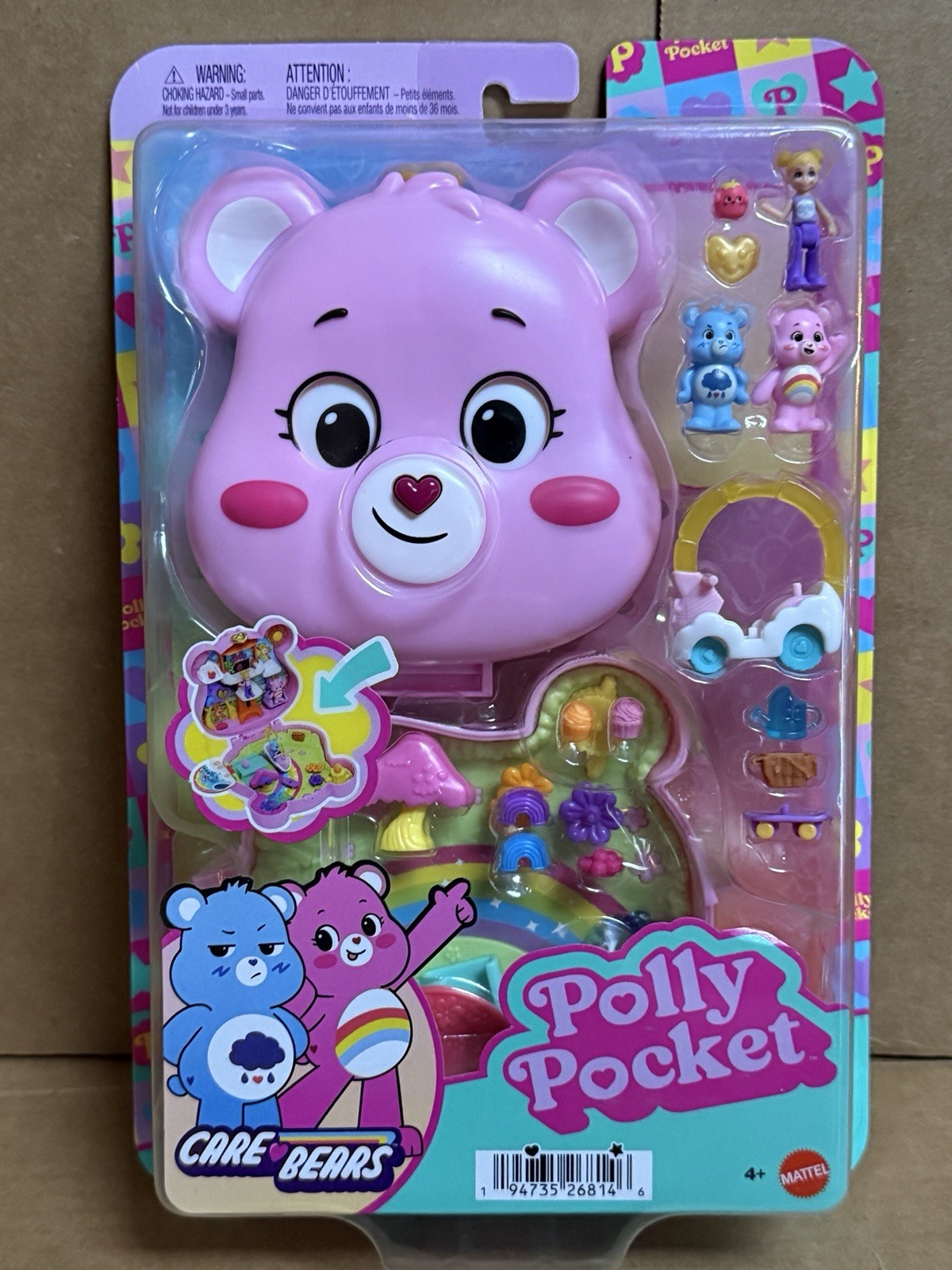 Polly Pocket Care Bears Compact Playset with Dolls, Car & Ac