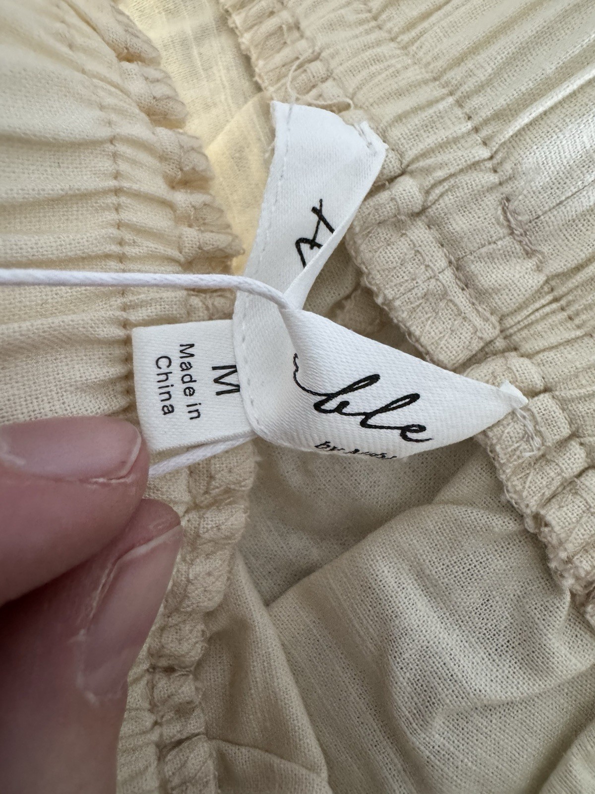 Petal + Pup by MABLE Elizabeth Pant Light Taupe Embroidered Boho NWT Size Medium image 6