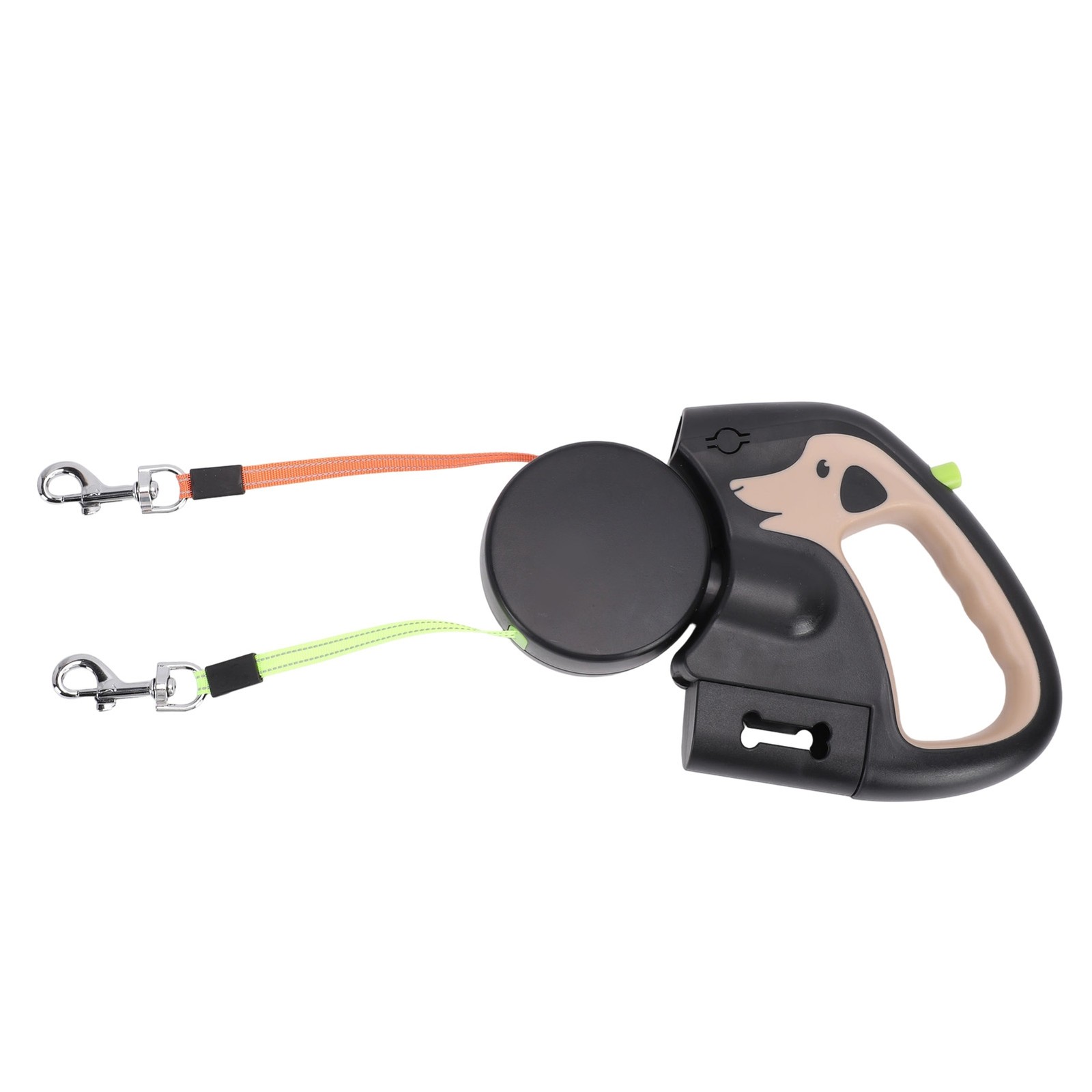 Double Headed Extendable Pet Leash with Night Light Dual Retractable Dog Leash