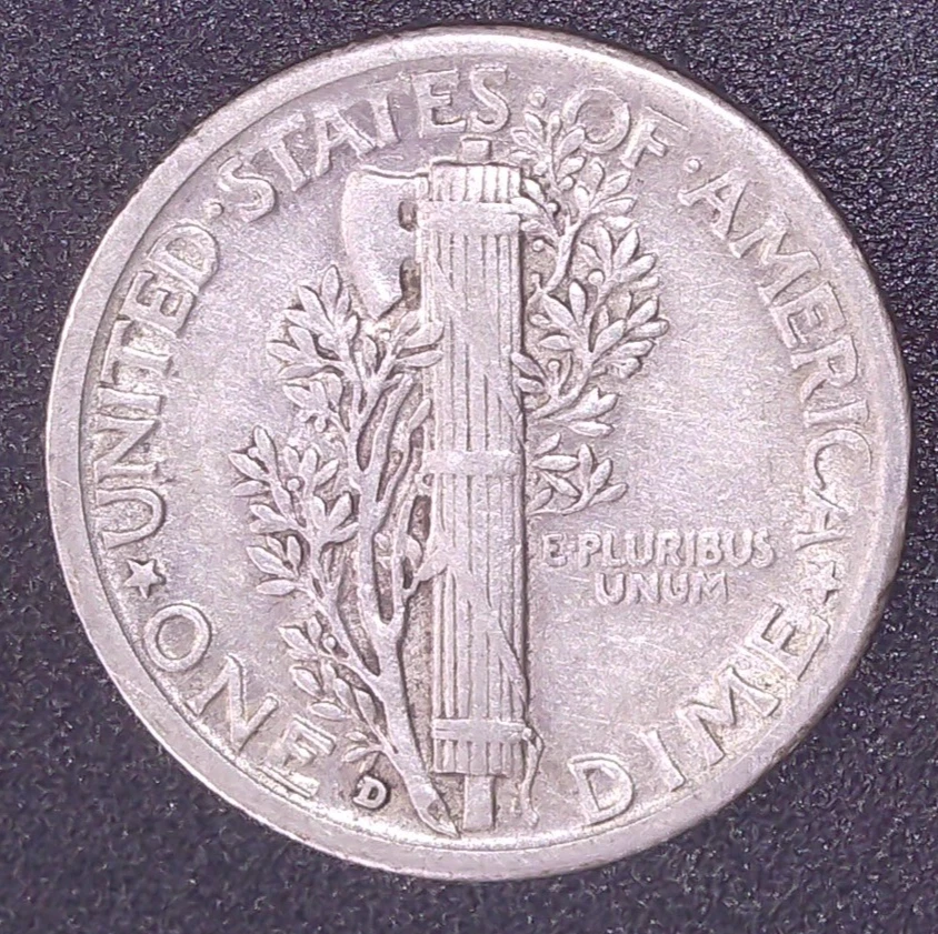 1935-D Mercury Dime 90% SILVER Circulated Denver Mint - Image 2 of 2