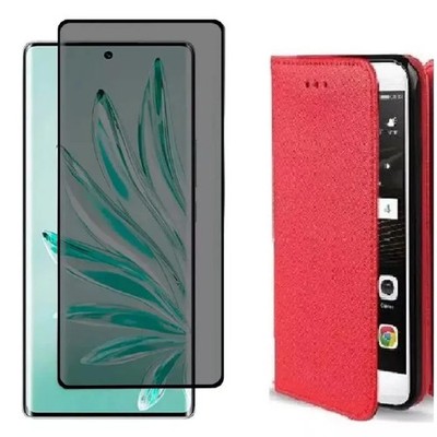 Case for Honor 200 Pro + Anti-Spy Tempered Glass - Wallet Cover