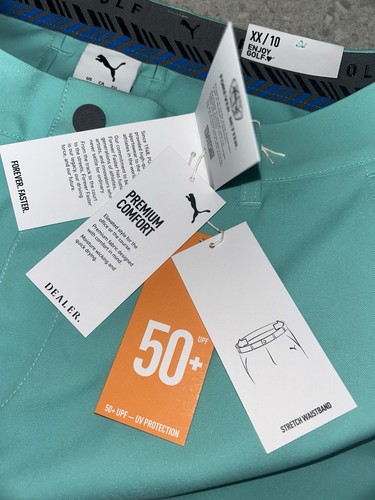 NWT PUMA DEALER 10 GOLF STRETCH SHORTS MENS 32 UPF 50+ SEAFOAM GREEN - Picture 4 of 8