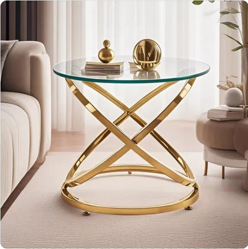Premium Modern Luxury Furniture Customized Tempered Glass Top Side Table Modern - Picture 3 of 8