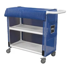 Royal Basket Trucks G32-Bbx-L2a-3Uln Pvc Linen Cart, Blue, 300 Lb.