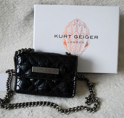 Kurt Geiger London schwarz Kroko Micro Brixton Tasche NEU Geschenkbox