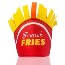 10.5 French Fry Hat, Fast Food Costume Accessory, Funny, Red, Yellow, Orange