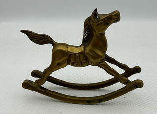 Brass Rocking Horse Ornament LM4c