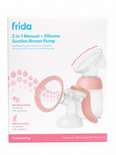 NEW Frida 2-in-1 Manual Silicone Breast Pump Set Portable BPA Free