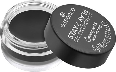 essence | Stay & Play Gel Eyeliner Pot | Waterproof, Long Lasting, 01 | Black 