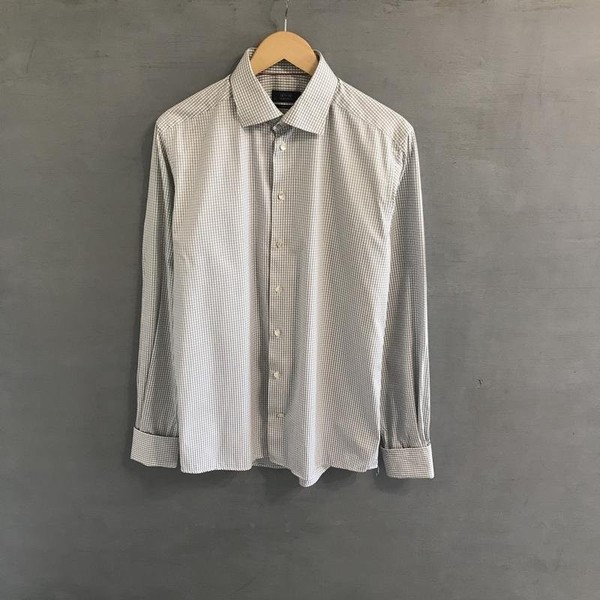 Men Eton Shirt White Cotton 40 /L / 48 #1VI2