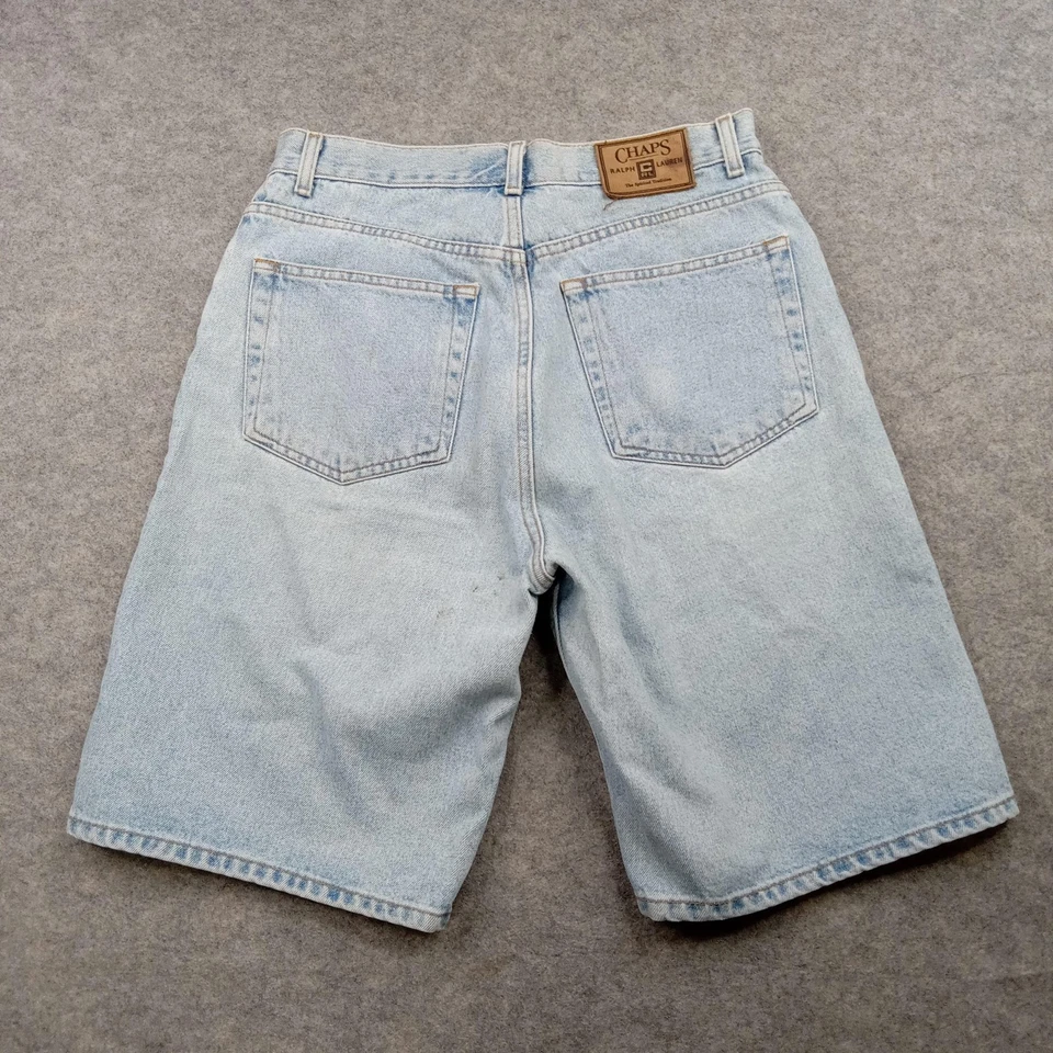 Pantalones Cortos de Denim Chaps Ralph Lauren Para Hombres 30 Azul Claro Lavado 5 Bolsillos Cremallera Mosca Informales Foto 2 de 4